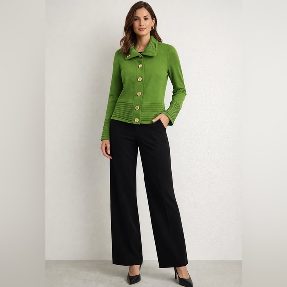 Jones New York Signature Green Button-Front Knit Jacket / Top – Size S - Picture 4 of 10